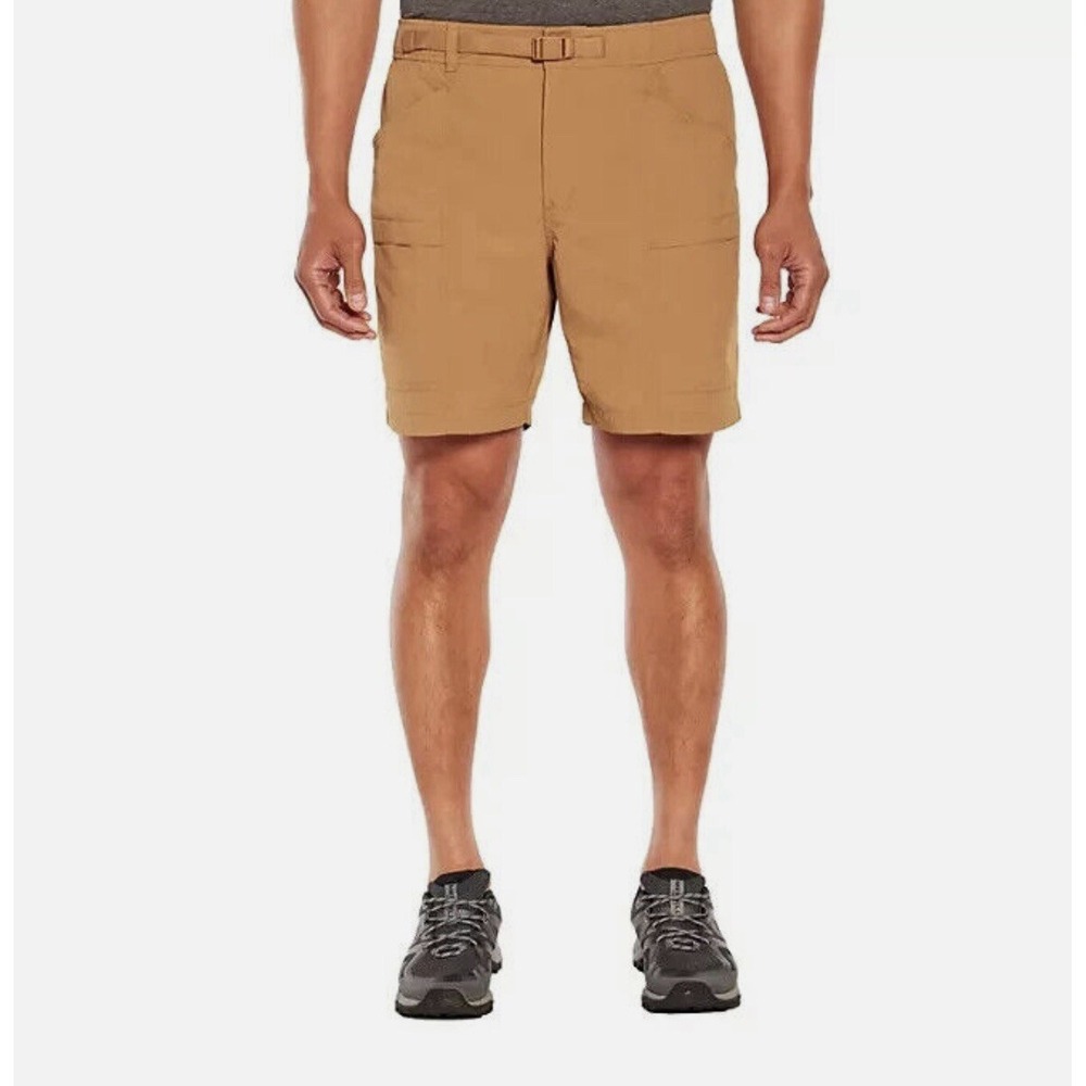 NEW Eddie Bauer Shorts Mens 2XL Ripstop Tech Brown UPF 50+ Belted Nylon Outdoor